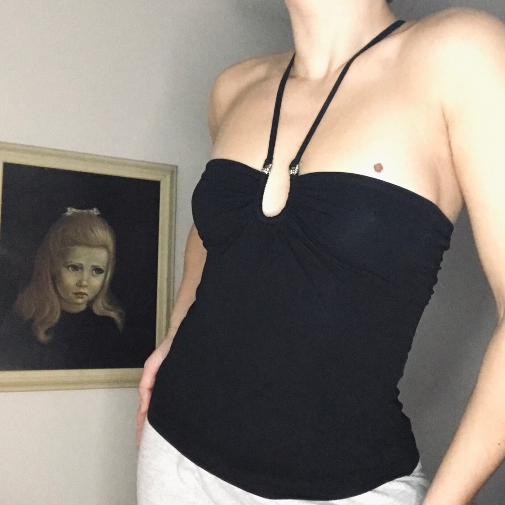 ROBERTO CAVALLI Rhinestone Halter Top